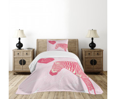 I Love Zebras Words Bedspread Set