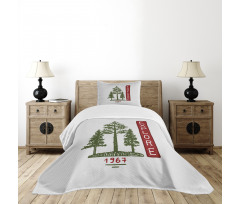 Coniferous Tree Sketch Bedspread Set