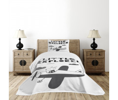 Hand Drawn Bunny Plane Bedspread Set