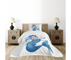 Manga Style Pisces Girl Bedspread Set