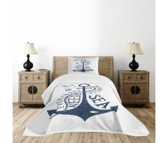 Sea Words Monochrome Bedspread Set