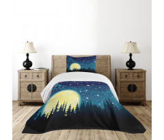 Moon over Forest Bedspread Set