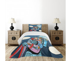 Astronaut Couple Love Bedspread Set