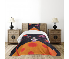 Astronaut Moon Rockets Bedspread Set