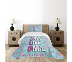 Abstract Shapes and Words Bedspread Set