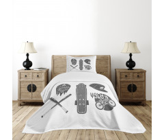 Baseball Bat Skateboard Bedspread Set