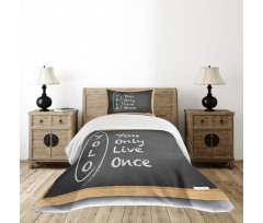 Life Words on Chalkboard Bedspread Set