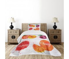 Peach Raspberry and Plum Bedspread Set