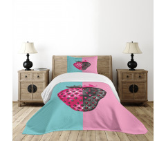 Abstract Strawberry Motif Bedspread Set