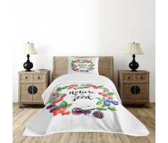 Watercolor Style Berries Bedspread Set