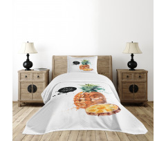 Sketch Hawaii Pineapple Bedspread Set