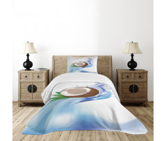 Broken Coconut and Leaves Bedspread Set