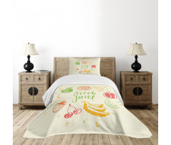 Pomegranate Peach Lime Bedspread Set