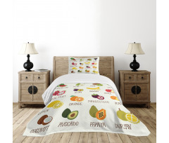 Apple Orange Coconut Bedspread Set