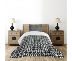 Black and White Tile Bedspread Set