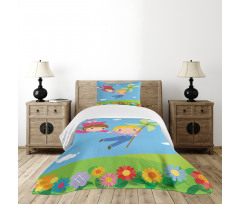 Cartoon Kids Friends Bedspread Set