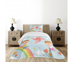 Children on Rainbow Bedspread Set