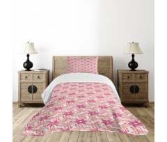 Floral Grunge Retro Bedspread Set