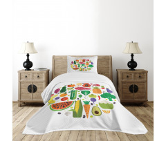 Yummy Food Circle Bedspread Set