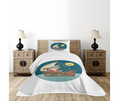 Wolf Captain Boat Bedspread Set