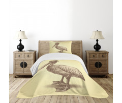 Sketchy Pelican Bedspread Set