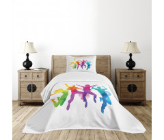 Rainbow Colored Teens Bedspread Set