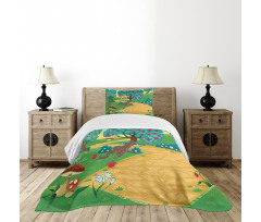 Apple Tree and Dragonfly Bedspread Set