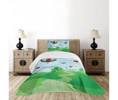 Circular Rainbow Halo Bedspread Set