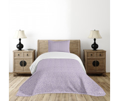 Scroll Style Curly Leaves Bedspread Set