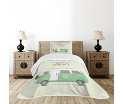 Lets Travel Message Bedspread Set