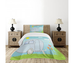 Summer Vacation Theme Bedspread Set