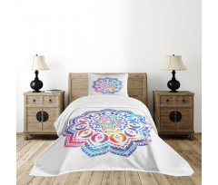 Mandala Effect Soft Colors Bedspread Set