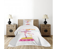 Girl Twirling Hoops Bedspread Set