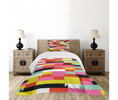 Geometric Blocks Lines Bedspread Set