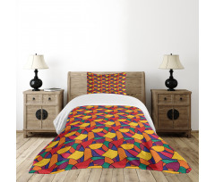 Vivid Mosaic and Waves Bedspread Set