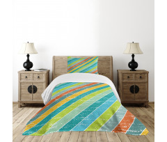 Diagonal Strips Bedspread Set