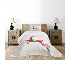 Colorful Fractal Deer Bedspread Set