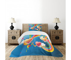 Funky Hearts Bedspread Set