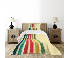 Vintage Colorful Strips Bedspread Set