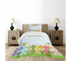 Birds on Fence Bedspread Set