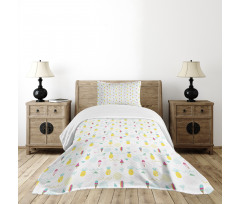 Ice Cream Pineapple Bedspread Set