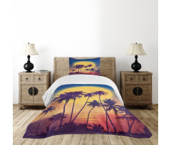 Retro Moon Rise Palms Bedspread Set