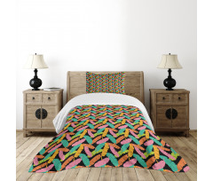 Colorful Banana Leaves Bedspread Set