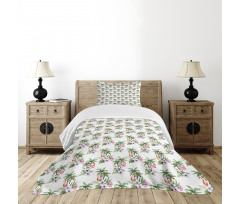 Watercolor Birds Flora Bedspread Set