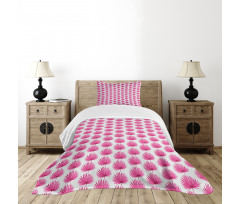 Pink Forest Leaves Bedspread Set