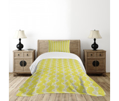 Bicolor Floral Design Bedspread Set