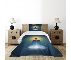 Meditating Woman Chakra Bedspread Set