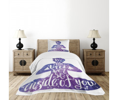 Female Silhouette Words Bedspread Set