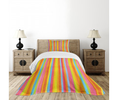 Vertical Colorful Lines Bedspread Set
