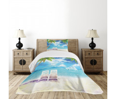 Exotic Beach Palms Bedspread Set